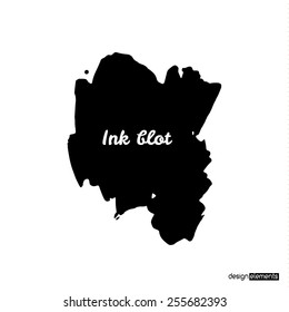 Ink blot on the white background. Design elements