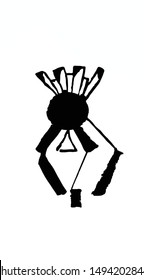Ink Blot Random Artwork Art Piece Vector Black and White Geometry Shapes