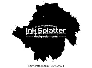 Ink blot splash collection - design template, stock vector - easy to use