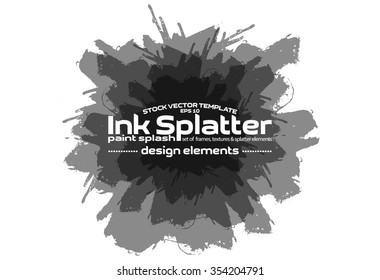 Ink blot splash collection - design template, stock vector - easy to use