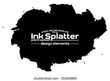 Ink blot splash collection - design template, stock vector - easy to use