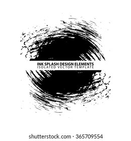 Ink blot splash collection - design template, stock vector - easy to use