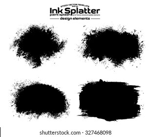 Ink blot splash collection set - design template, stock vector - easy to use