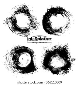 Ink blot splash stroke collection set - design template, stock vector - easy to use