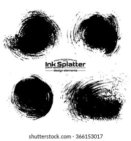 Ink blot splash stroke collection set - design template, stock vector - easy to use
