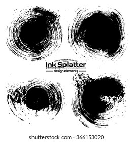 Ink blot splash stroke collection set - design template, stock vector - easy to use