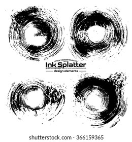 Ink blot splash stroke collection set - design template, stock vector - easy to use