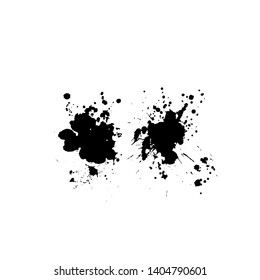  Ink blot splashing on white background. A drop of ink, diffuse spots.