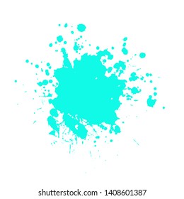  Ink blot splashing on white background. A drop of ink, diffuse spots.