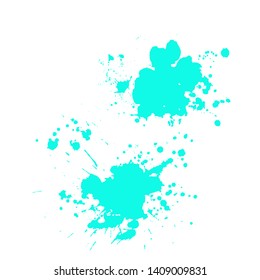  Ink blot splashing on white background. A drop of ink, diffuse spots.