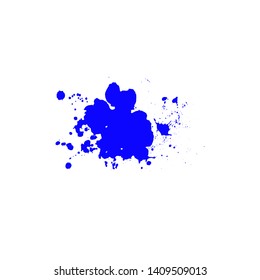  Ink blot splashing on white background. A drop of ink, diffuse spots.