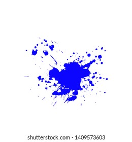  Ink blot splashing on white background. A drop of ink, diffuse spots.