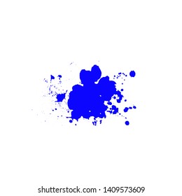  Ink blot splashing on white background. A drop of ink, diffuse spots.