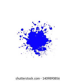  Ink blot splashing on white background. A drop of ink, diffuse spots.