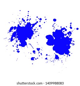  Ink blot splashing on white background. A drop of ink, diffuse spots.
