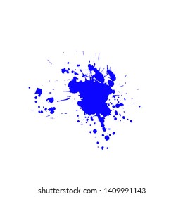  Ink blot splashing on white background. A drop of ink, diffuse spots.