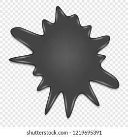 Ink blot splatter isolated on transparent background, vector illustration.