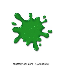 Ink blot splatter isolated on transparent background, vector illustration.