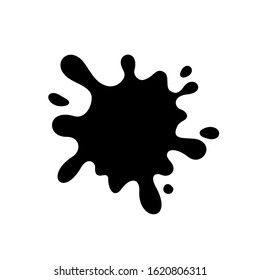 Ink blot splatter isolated on transparent background, vector illustration.