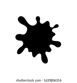 Ink blot splatter isolated on transparent background, vector illustration.