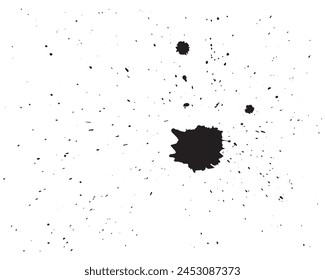 Ink blot with tiny splashes Black colour splash element