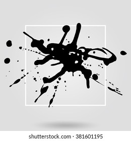 Ink blot vector grunge stain texture. Abstract hand drawn background. Template for your design.