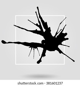 Ink blot vector grunge stain texture. Abstract hand drawn background. Template for your design.