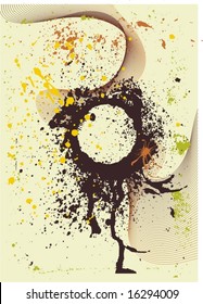  ink blots & abstract background ,vector illustration