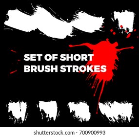 Ink blots and brush strokes collection isolated