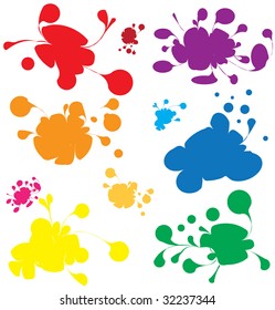 Ink blots of different colors