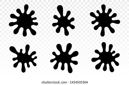 Ink blots. Dripping Paint Set. Dripping liquid. Paint flows. Current paint, stains. Current drops. Ink splashes. Flowing liquid. Stencil drops. Paint splatter. Molten. Black spots. Ink texture. Drops