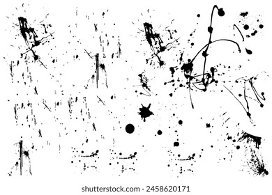 Ink blots dust overlay distress grain scratch grunge background.