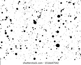 Ink blots Grunge urban background.Texture Vector. Dust overlay distress grain . Black paint splatter , dirty, poster for your design. Hand drawing illustration