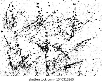 Ink blots Grunge urban background.Texture Vector. Dust overlay distress grain . Black paint splatter , dirty, poster for your design. Hand drawing illustration