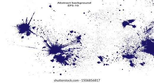 Ink blots on white paper. Blue blots. Background for banner and business card. Abstract background. Blots and stains. Abstraction. Vector graphics