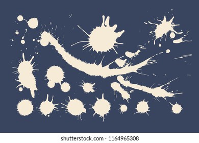 Ink blots set. Grunge texture. 