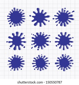 Ink blots. Ink stains drop—vector illustration.