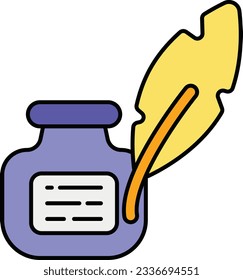 ink bottle color outline icons design