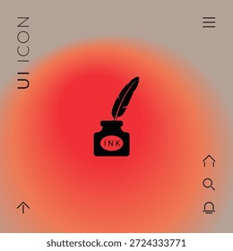 Frasco de tinta com pena - ícone