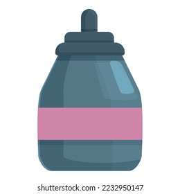 Tintenfisch-Flasche-Symbol-Cartoon-Vektorgrafik. Kunststudio. Schulbürste