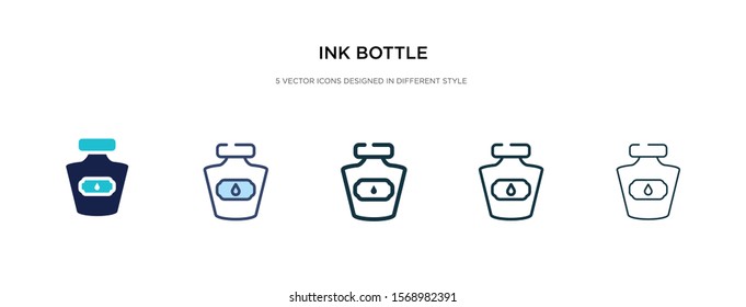 ink bottle icon in different style vector illustration. two colored and black ink bottle vector icons designed in filled, outline, line and stroke style can be used for web, mobile, ui