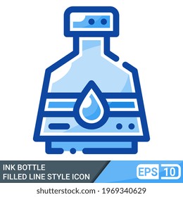 ink bottle icon in filled line style. vector illustration isolated on white background. EPS 10