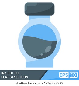 ink bottle icon in flat style. vector illustration isolated on white background. EPS 10