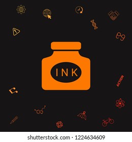 Ink bottle icon. Graphic elements for your design