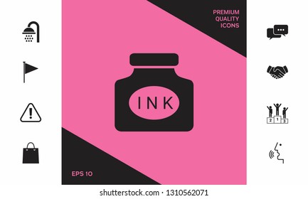 Ink bottle icon. Graphic elements for your design