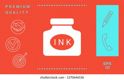 Ink bottle icon. Graphic elements for your design