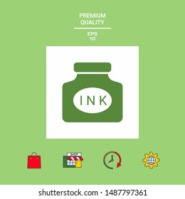 Ink bottle icon. Graphic elements for your design