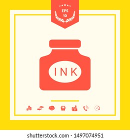 Ink bottle icon. Graphic elements for your design