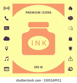 Ink bottle icon. Graphic elements for your design