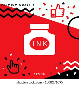 Ink bottle icon. Graphic elements for your design